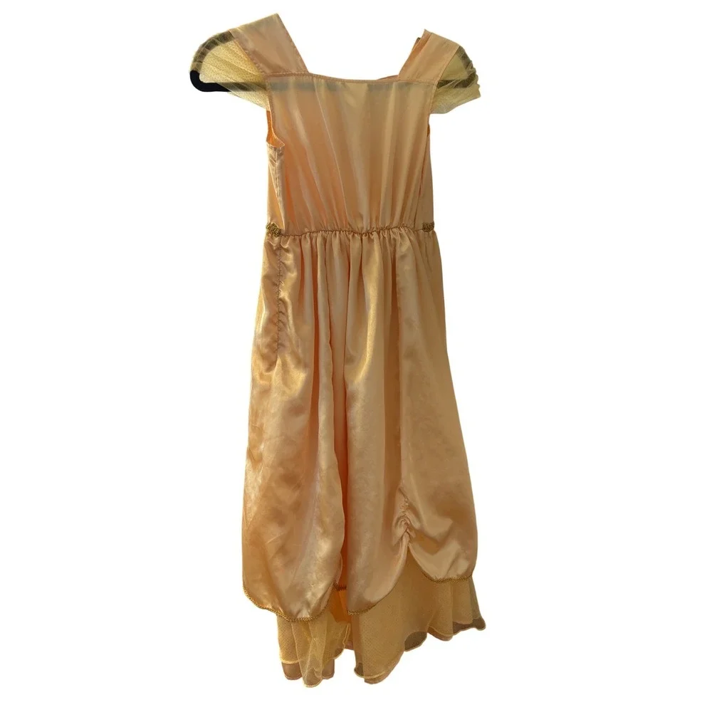 Disney Princess Belle Beauty and the Beast Costume Dress Gold Girls Size 9/10 - Picture 2 of 7